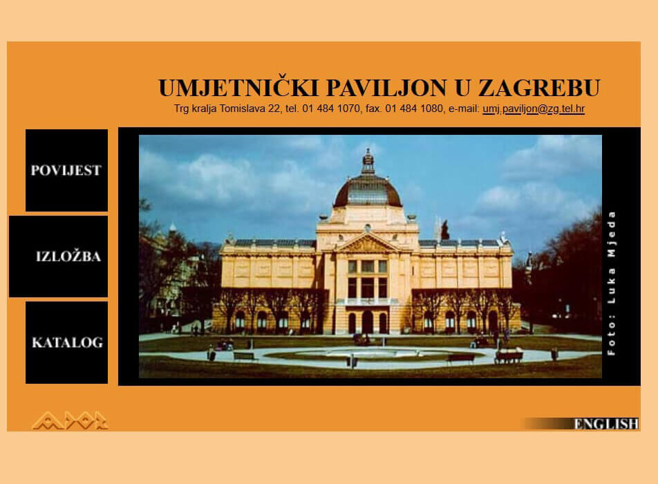 Zagreb's Art Pavilion website screenshot